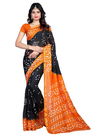 Black And Orange Exclusive Party Wear Bhagalpuri Printed Saree B-006